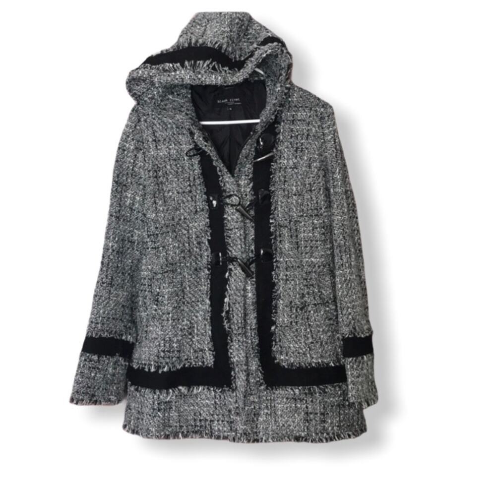 Black Rivet Heathered Coat
